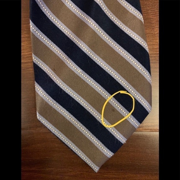 🌿SALE🌿 BLACK BROWN 1826 Silk Black Brown Striped Necktie - Picture 4 of 10